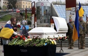 Farewell to Ukrainian defender, producer and casting director Victoria Kvitka Bobrova in Kyiv