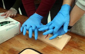 Training in first aid skills for injuries