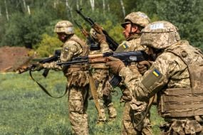 Базовая военная подготовка рекрутов 58-й ОМПБр на полигоне в Харьковской области