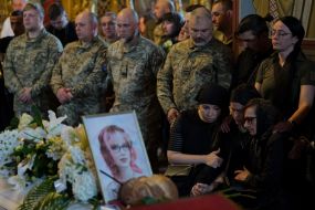Farewell ceremony for sisters Lyubava and Vera Yakovlev in Kyiv