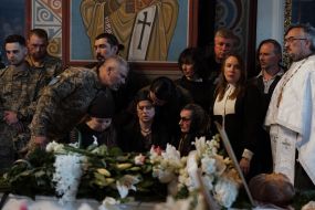 Farewell ceremony for sisters Lyubava and Vera Yakovlev in Kyiv