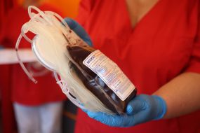 Container with donor blood