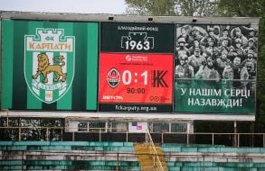 Scoreboard with the match score