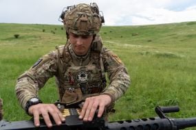 Training of soldiers of the company of ground-based unmanned systems “Cerberus” at a training ground in the Kharkiv region