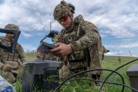 Training of soldiers of the company of ground-based unmanned systems “Cerberus” at a training ground in the Kharkiv region