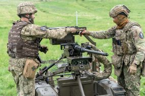Training of soldiers of the company of ground-based unmanned systems “Cerberus” at a training ground in the Kharkiv region
