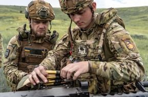 Training of soldiers of the company of ground-based unmanned systems “Cerberus” at a training ground in the Kharkiv region