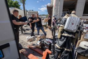 Ліквідація наслідків ворожої атаки в Шевченківському районі Києва