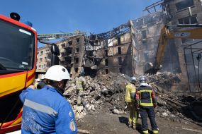 Ліквідація наслідків ворожої атаки в Шевченківському районі Києва