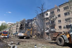 Ліквідація наслідків ворожої атаки в Шевченківському районі Києва