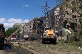 Ліквідація наслідків ворожої атаки в Шевченківському районі Києва