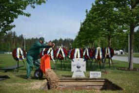 Ceremony of solemn reburial of OUN leader Andriy Melnyk and his wife Sofia Fedak