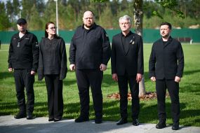Kyrylo Budanov, Yulia Svyrydenko, Ruslan Stefanchuk, Viktor Yushchenko and Volodymyr Zelenskyy