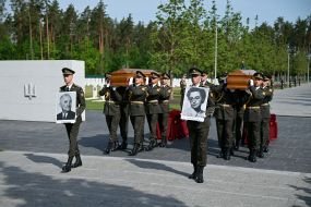Ceremony of solemn reburial of OUN leader Andriy Melnyk and his wife Sofia Fedak