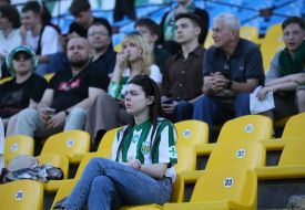 Fans of FC Karpaty (Lviv) in the stands during the match