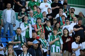 Fans of FC Karpaty (Lviv) in the stands during the match