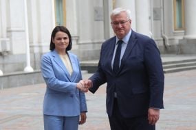 Svitlana Tsikhanouskaya and Andriy Sybiga