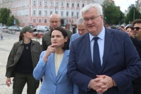 Svitlana Tsikhanouskaya and Andriy Sybiga
