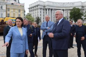 Svitlana Tsikhanouskaya and Andriy Sybiga