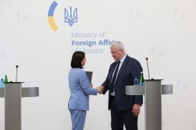 Svitlana Tsikhanouskaya and Andriy Sybiga