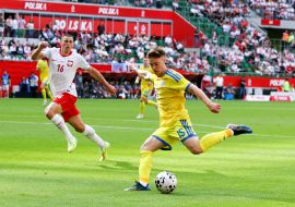 Soccer. Poland vs. Ukraine.