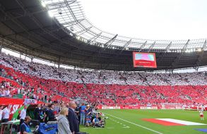 Fans of the Polish national team in the stands