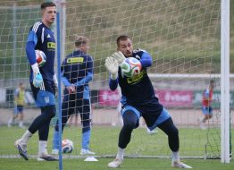 Goalkeepers of the Ukrainian national team Anatoliy Trubin and Georgiy Yermakov