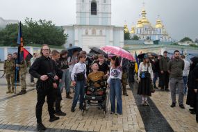 People on the street say goodbye to fallen soldier and musician Yaroslav Varnak