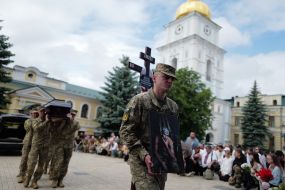 Farewell to fallen soldier and musician Yaroslav Varnak in Kyiv