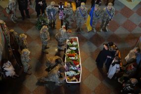 Farewell to fallen soldier and musician Yaroslav Varnak in Kyiv