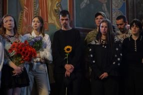 Farewell to fallen soldier and musician Yaroslav Varnak in Kyiv