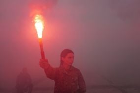 Brothers with fireworks say goodbye to fallen soldier and musician Yaroslav Varnak