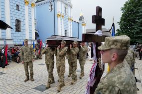 Farewell to fallen soldier and musician Yaroslav Varnak in Kyiv