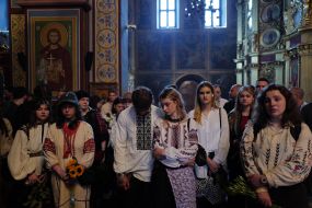 Farewell to fallen soldier and musician Yaroslav Varnak in Kyiv