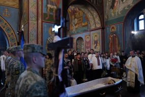 Farewell to fallen soldier and musician Yaroslav Varnak in Kyiv