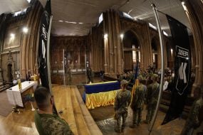 Farewell ceremony for Colombian volunteer Gian Sebastian Restrepo Mazo (callsign "Onyx")