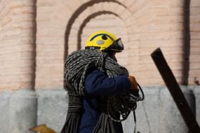 Rescuer near the Assumption Cathedral of the Kyiv Pechersk Lavra