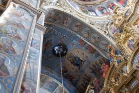 The ceiling of the Assumption Cathedral of the Kyiv Pechersk Lavra was damaged by a Russian drone attack