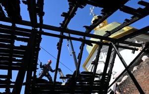 Пошкоджений внаслідок атаки рф Успенський собор Києво-Печерської лаври