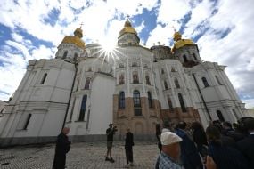 Поврежденный в результате атаки рф Успенский собор Киево-Печерской лавры