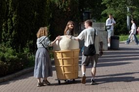 A giant ice cream model