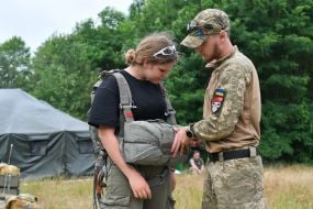 Military training course for Ukrainian teenagers near Lviv