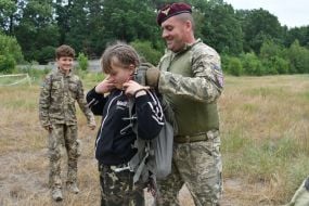 Military training course for Ukrainian teenagers near Lviv