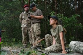 Military training course for Ukrainian teenagers near Lviv