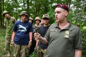 Military training course for Ukrainian teenagers near Lviv