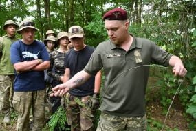 Military training course for Ukrainian teenagers near Lviv
