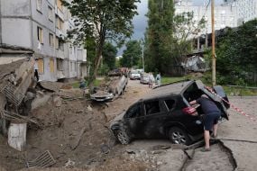 Наслідки масованого удару  з використанням дронів, балістичних та крилатих ракет по Києву