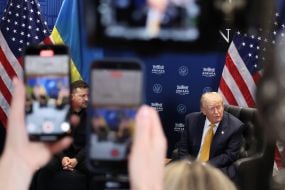 Volodymyr Zelensky and Donald Trump