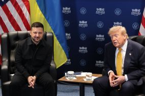Volodymyr Zelensky and Donald Trump