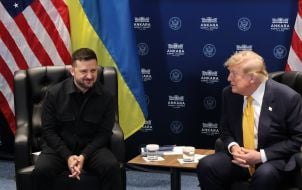 Volodymyr Zelensky and Donald Trump